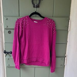Wildfox Pink Sweater with Pearl Accents